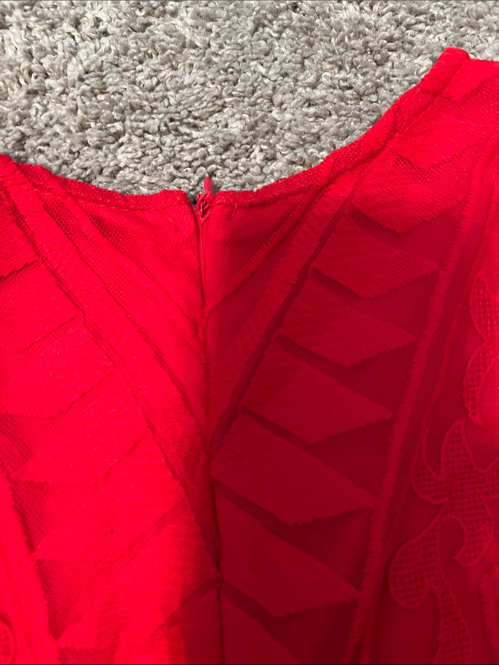 Hello Molly Red Long-Sleeve Lace Mini Dress - Picture 9 of 14